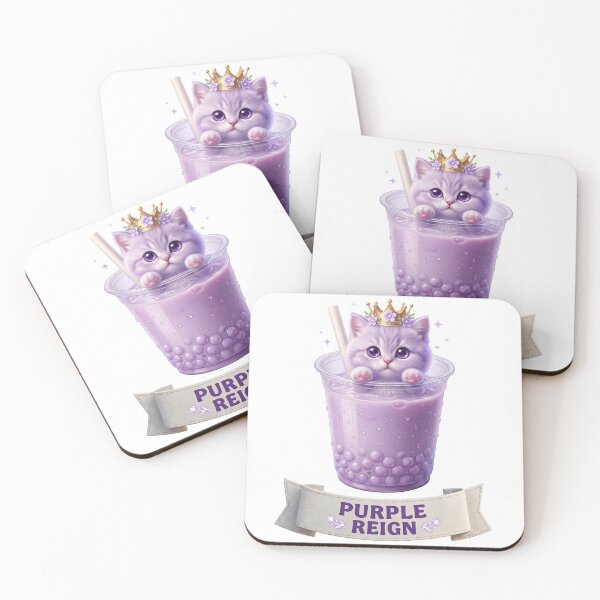 Item preview, Purple Reign - Royal Taro Boba Kitten designed and sold by LaunchLabs26.