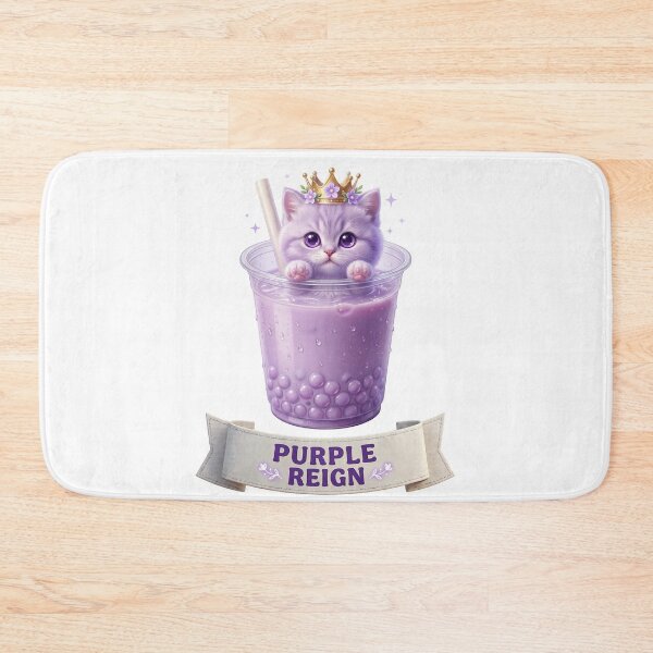 Item preview, Purple Reign - Royal Taro Boba Kitten designed and sold by LaunchLabs26.