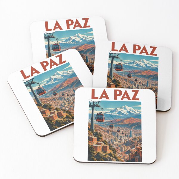 Item preview, La Paz Bolivia Vintage Travel Poster – Mi Teleferico Cable Car & Andes – Retro South America Art Tee designed and sold by bobscraze.