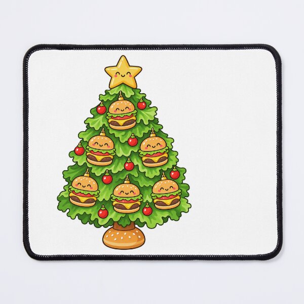 Item preview, Cute Burger Christmas Tree with Smiling Star designed and sold by skyartdesign.