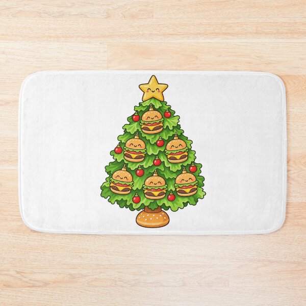 Item preview, Cute Burger Christmas Tree with Smiling Star designed and sold by skyartdesign.