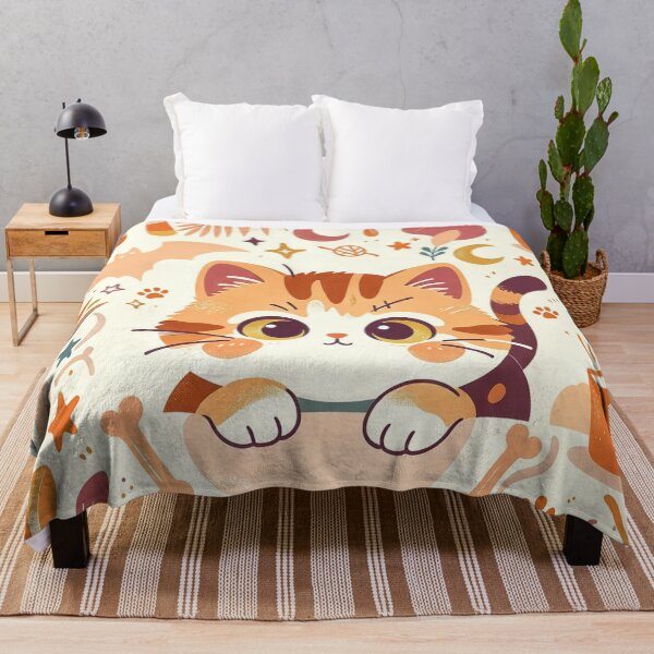 Item preview, Playful Pouncing Kitten – Joyful Cozy Blanket Design designed and sold by Mggtz.