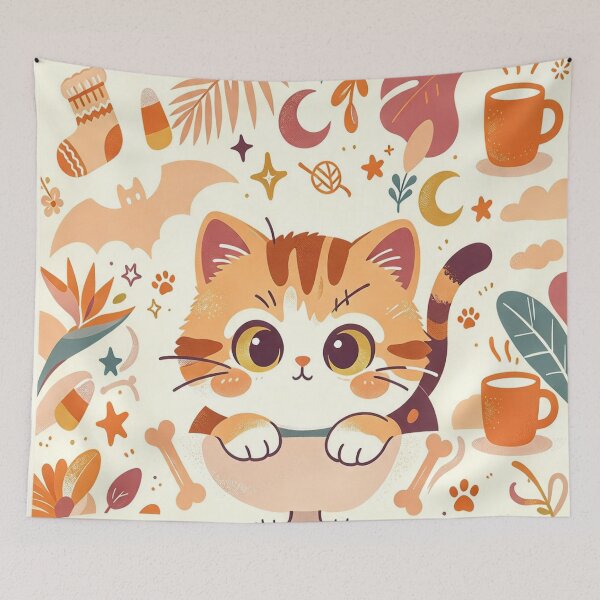 Item preview, Playful Pouncing Kitten – Joyful Cozy Blanket Design designed and sold by Mggtz.
