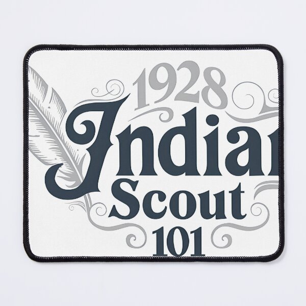 Item preview, 1928 Scout 101 Vintage Motorcycle Emblem Silver & Navy Blue designed and sold by EdGraphy.