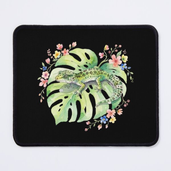 Item preview, Cute Leopard Gecko on Monstera Leaf Watercolor designed and sold by bvdesignart.