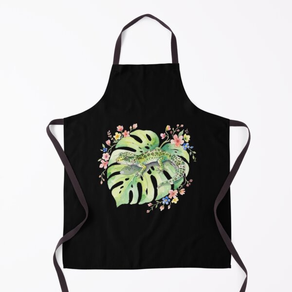 Item preview, Cute Leopard Gecko on Monstera Leaf Watercolor designed and sold by bvdesignart.
