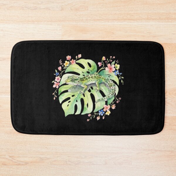Item preview, Cute Leopard Gecko on Monstera Leaf Watercolor designed and sold by bvdesignart.