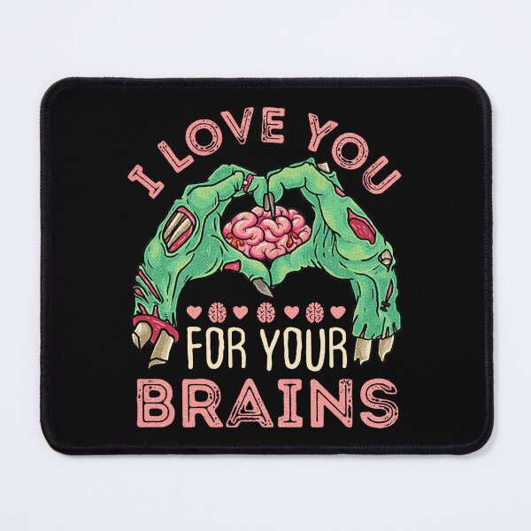 Item preview, I Love You For Your Brains Zombie Romance Valentine Art designed and sold by arasijime.