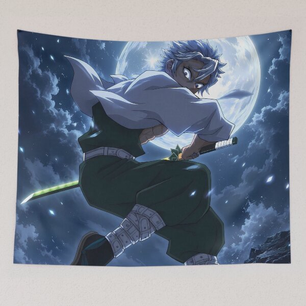 Item preview, Sanemi Shinazugawa Demon Slayer Full Moon Leap designed and sold by SolenneAzur.