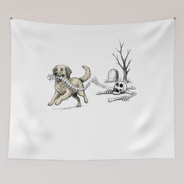 Item preview, Dog Stealing Bone Skeleton Halloween designed and sold by studio-ssaam.