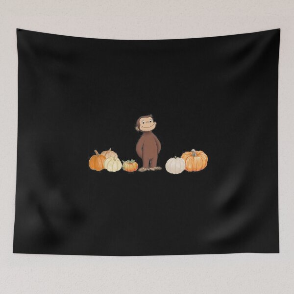Item preview, Curious George Pumpkin Patch Autumn Graphic designed and sold by VelourEmber.