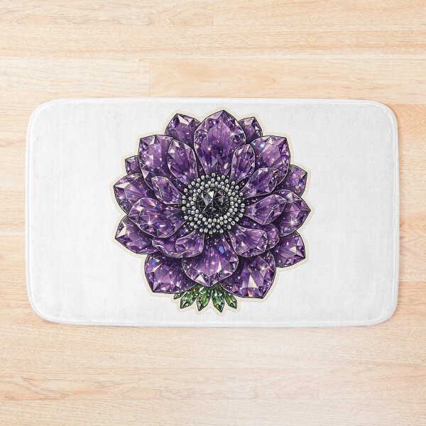 Item preview, Purple Anemone Crystal Sticker - Amethyst Gem Flower designed and sold by FineLineBotanical .