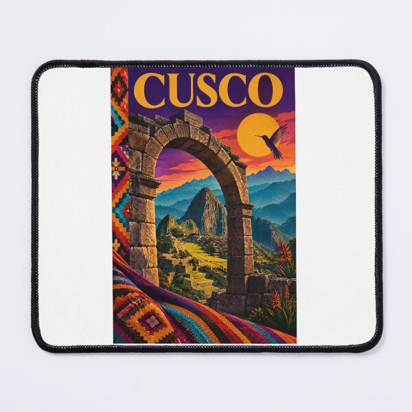 Item preview, Cusco Peru Vintage Travel Poster – Machu Picchu Gateway & Andean Textile – Retro Inca Art Tee designed and sold by bobscraze.