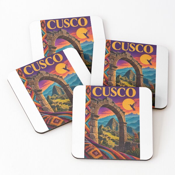 Item preview, Cusco Peru Vintage Travel Poster – Machu Picchu Gateway & Andean Textile – Retro Inca Art Tee designed and sold by bobscraze.