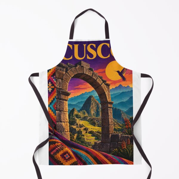 Item preview, Cusco Peru Vintage Travel Poster – Machu Picchu Gateway & Andean Textile – Retro Inca Art Tee designed and sold by bobscraze.