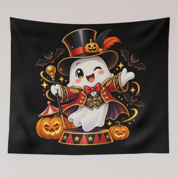 Item preview, Halloween Ringmaster Ghost – Cute Spooky Circus Art designed and sold by aliyehc.