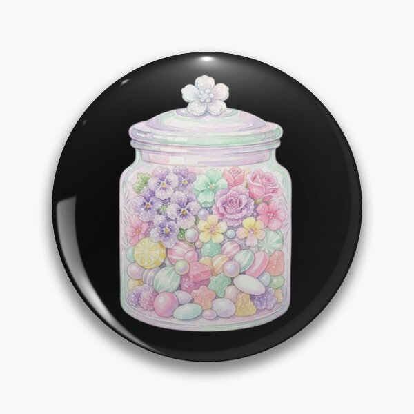 Item preview, Pastel Flower And Sweet Candy Jar Illustration designed and sold by bvdesignart.