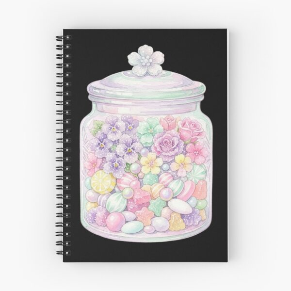 Item preview, Pastel Flower And Sweet Candy Jar Illustration designed and sold by bvdesignart.