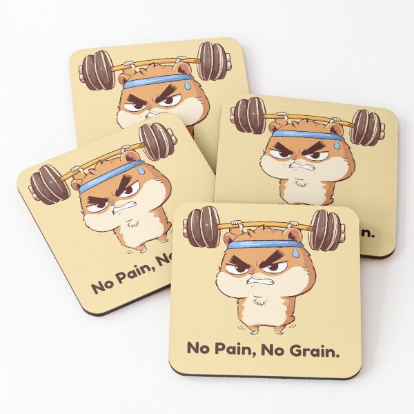 Item preview, Funny Hamster Weightlifter No Pain No Grain designed and sold by Tiny Ambitions.