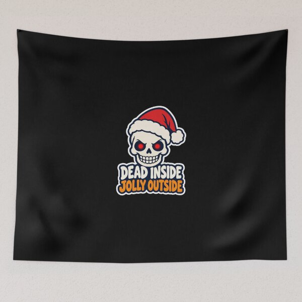 Item preview, Dead Inside Jolly Outside Skull Santa Hat designed and sold by SimpAndDesign.