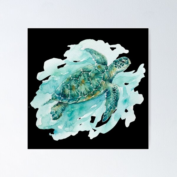 Item preview, Beautiful Watercolor Sea Turtle Ocean Art designed and sold by bvdesignart.