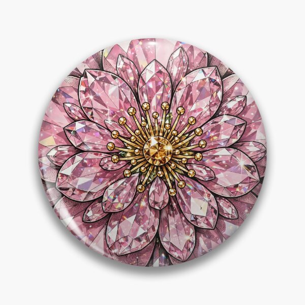 Item preview, Pink Cherry Blossom Crystal Sticker - Rose Quartz Flower designed and sold by FineLineBotanical .