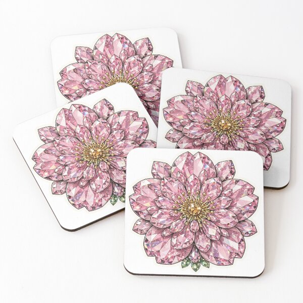 Item preview, Pink Cherry Blossom Crystal Sticker - Rose Quartz Flower designed and sold by FineLineBotanical .