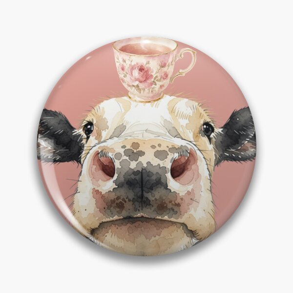 Item preview, Cow in a Vacuum With a Cup of Tea designed and sold by The Lady Goblin's Goods.