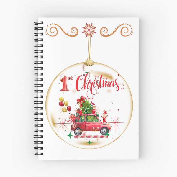 Item preview, Baby's 1st Christmas Bauble Design - Festive Red Vintage Car with Elves & Xmas Graphic designed and sold by VibranPalette.