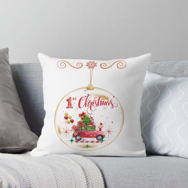 Item preview, Baby's 1st Christmas Bauble Design - Festive Red Vintage Car with Elves & Xmas Graphic designed and sold by VibranPalette.