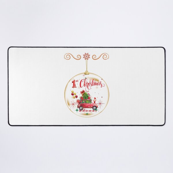 Item preview, Baby's 1st Christmas Bauble Design - Festive Red Vintage Car with Elves & Xmas Graphic designed and sold by VibranPalette.