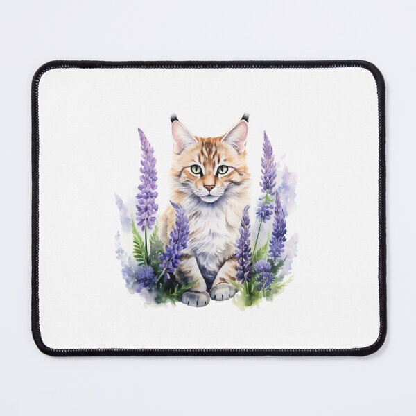 Item preview, Lupine Flower Cat | Elegant Botanical Floral Art designed and sold by Mandayartstudio.