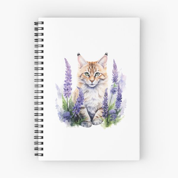 Item preview, Lupine Flower Cat | Elegant Botanical Floral Art designed and sold by Mandayartstudio.