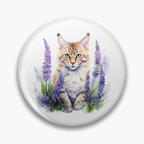 Item preview, Lupine Flower Cat | Elegant Botanical Floral Art designed and sold by Mandayartstudio.