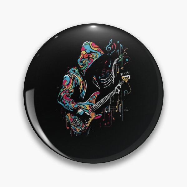 Item preview, Abstract Psychedelic Colorful Swirl Guitar Player Drawing designed and sold by UdoPopp.