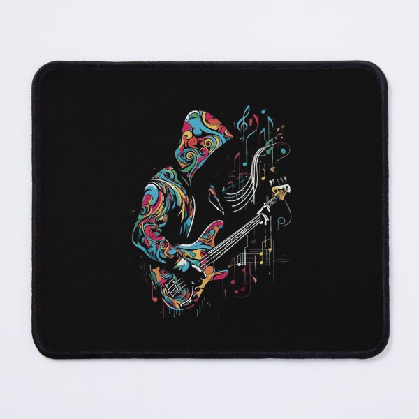 Item preview, Abstract Psychedelic Colorful Swirl Guitar Player Drawing designed and sold by UdoPopp.