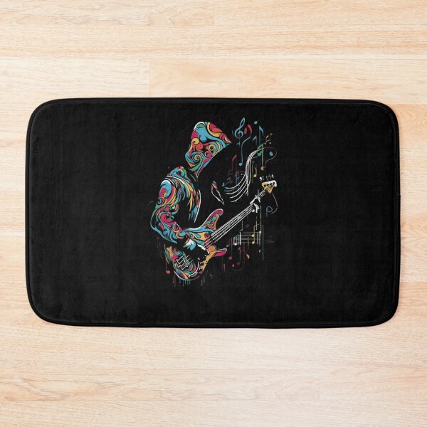 Item preview, Abstract Psychedelic Colorful Swirl Guitar Player Drawing designed and sold by UdoPopp.