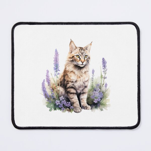 Item preview, Lupine Flower Cat | Elegant Botanical Floral Art designed and sold by Mandayartstudio.