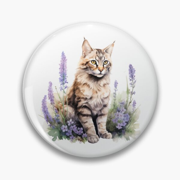 Item preview, Lupine Flower Cat | Elegant Botanical Floral Art designed and sold by Mandayartstudio.