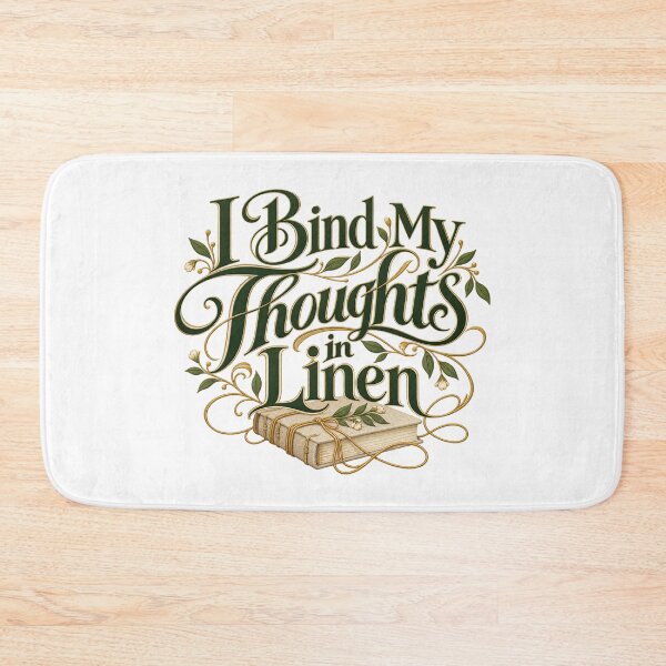 Item preview, Thoughts Bound in Linen Bookish Lettering Art designed and sold by Bikivuno.