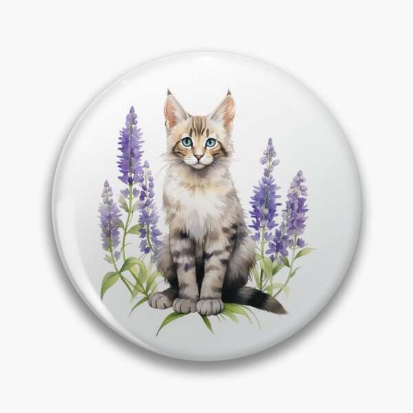 Item preview, Lupine Flower Cat | Elegant Botanical Floral Art designed and sold by Mandayartstudio.