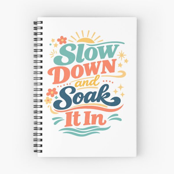 Item preview, Slow Down and Soak It In Positive Retro Summer Self Care Quote Art designed and sold by inkoutninja.
