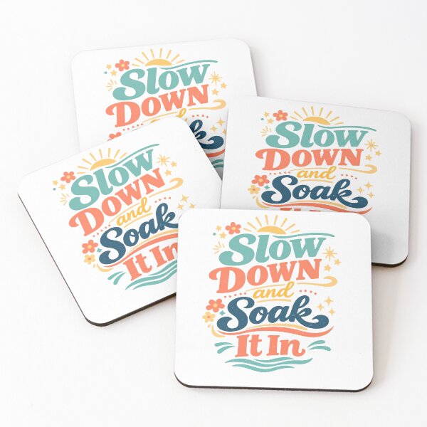 Item preview, Slow Down and Soak It In Positive Retro Summer Self Care Quote Art designed and sold by inkoutninja.