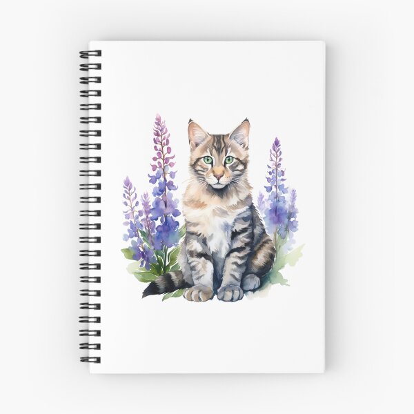 Item preview, Lupine Flower Cat | Elegant Botanical Floral Art designed and sold by Mandayartstudio.