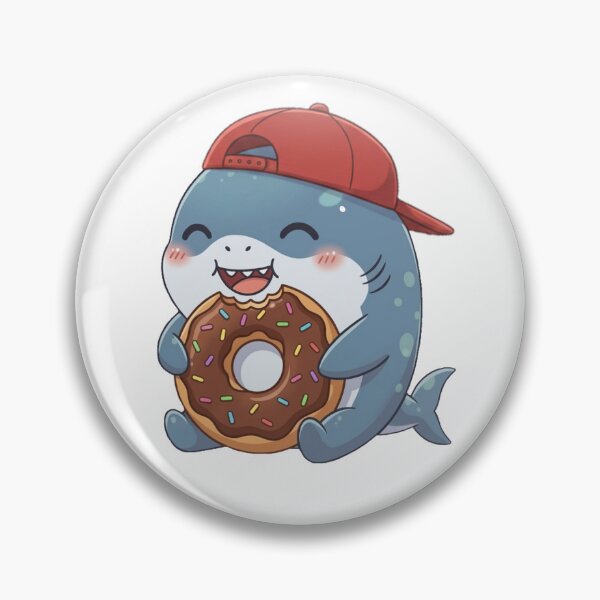 Item preview, Cute Donut Lover Shark designed and sold by Nature's Chibis.