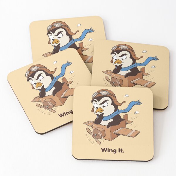 Item preview, Funny penguin pilot in the cardboard airplane Wing It designed and sold by Tiny Ambitions.
