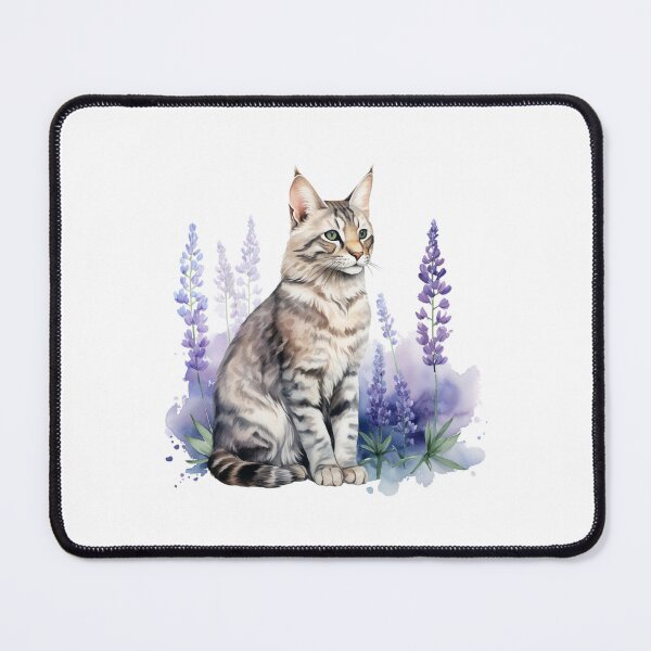 Item preview, Lupine Flower Cat | Elegant Botanical Floral Art designed and sold by Mandayartstudio.