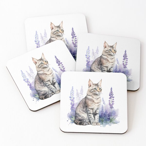 Item preview, Lupine Flower Cat | Elegant Botanical Floral Art designed and sold by Mandayartstudio.