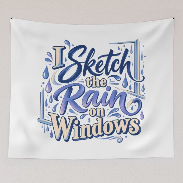 Item preview, Sketching Rain on Windows Decorative Lettering designed and sold by Bikivuno.