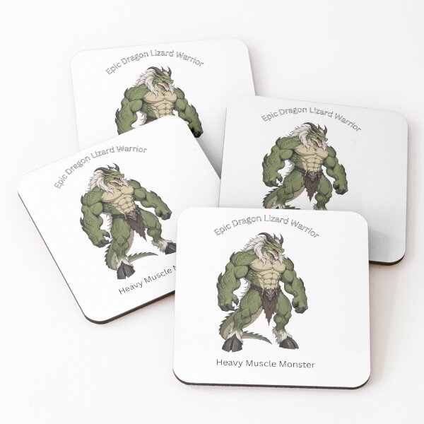 Item preview, Epic Dragon Lizard Warrior - Heavy Muscle Fantasy Monster designed and sold by Huy Vo Hand-Drawn Art.